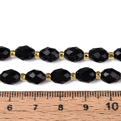 Natural Black Obsidian Beads Strands G-N342-53-8x6-01-1