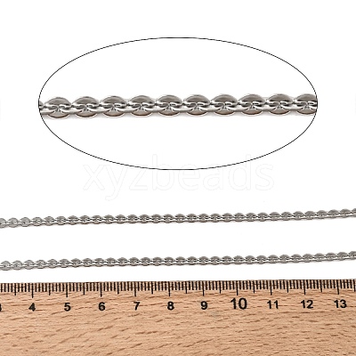 304 Stainless Steel Flat Round Link Chains CHS-K026-01B-P-1