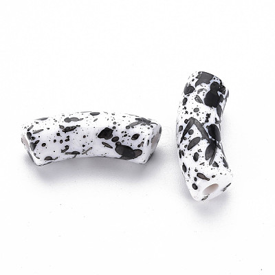 Opaque Spray Painted Acrylic Beads MACR-S372-001F-B04-1