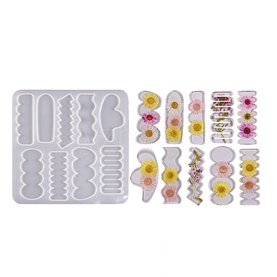 DIY Irregular Shape Cabochon Silicone Molds for Hair Clips DIY-L069-01C-1