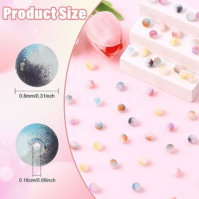 200G Frosted Baking Paint Crackle Glass Beads with Glitter Powder DGLA-YW0001-56A-1