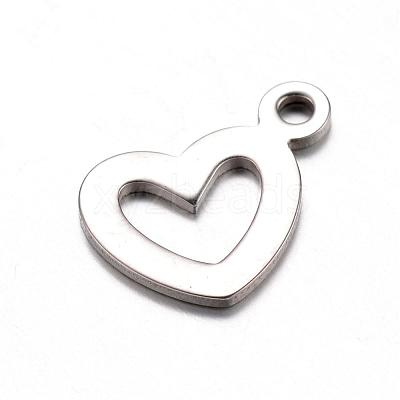 Tarnish Resistant 201 Stainless Steel Open Heart Charms STAS-D429-47-1