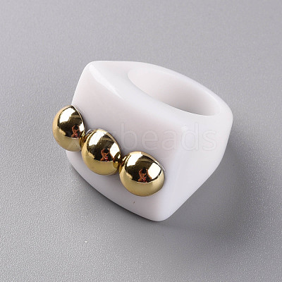 Opaque Acrylic Finger Rings RJEW-T010-11-1