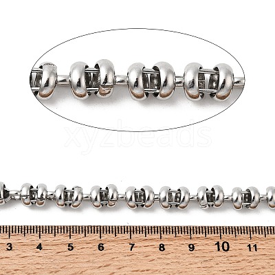 304 Stainless Steel Flat Round Link Chains CHS-K024-14P-1