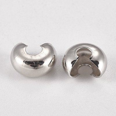 Brass Crimp Beads Covers KK-G311-08P-1