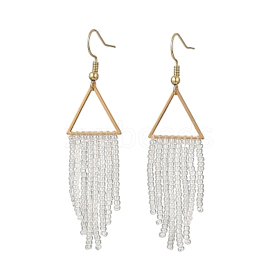 3 Pairs 3 Colors Glass Beaded Dangle Earrings EJEW-MZ00749-1