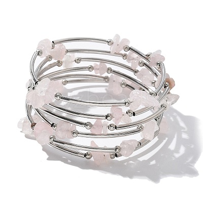 Gemstone Chip Warp Bracelets BJEW-JB01517-01-1