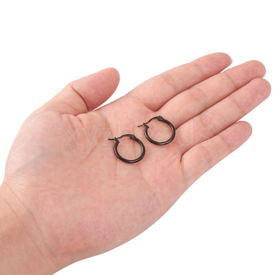 304 Stainless Steel Hoop Earrings EJEW-F105-11B-1