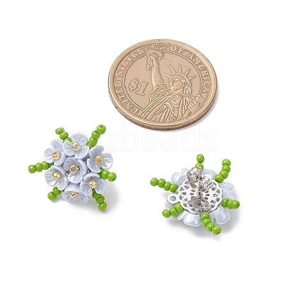 304 Stainless Steel Flower Stud Earrings EJEW-MZ00457-1