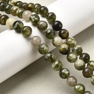 Natural Green Lepidolite Beads Strands G-K350-C01-8mm-1