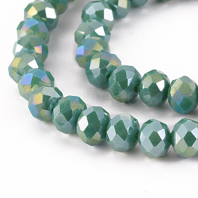 Electroplate Glass Beads Strands EGLA-A034-P8mm-B20-1