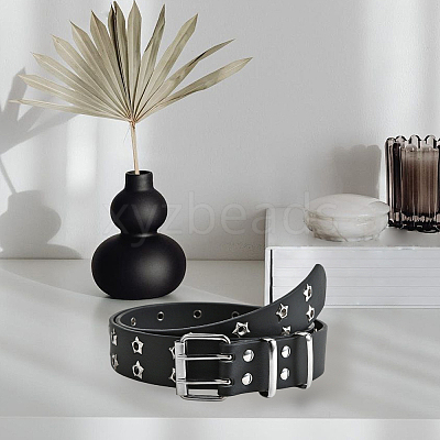 1Pc Star Eyelet PU Leather Waist Belts for Jeans AJEW-CL0005-63-1