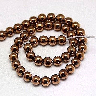 Electroplate Non-magnetic Synthetic Hematite Beads Strands X-G-J169A-3mm-01-1
