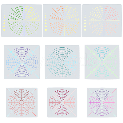 3 Sets 3 Style Plastic Tie-Dye Template DIY-GF0008-55-1