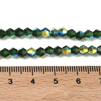 Electroplate Transparent Glass Beads Strands EGLA-K015-18W-1