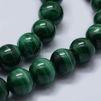 Natural Malachite Beads Strands G-F571-27A1-6mm-1