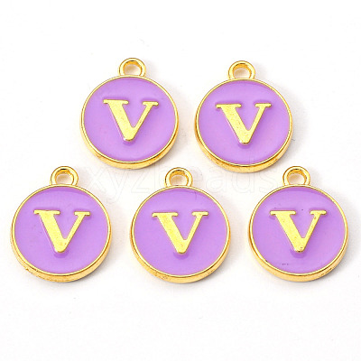 Golden Plated Alloy Enamel Charms ENAM-S118-10V-1
