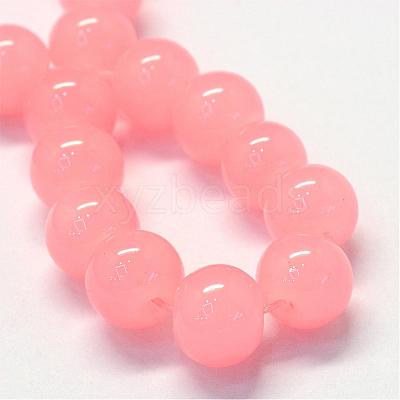 Baking Paint Imitation Jade Glass Round Bead Strands DGLA-Q021-4mm-03-1