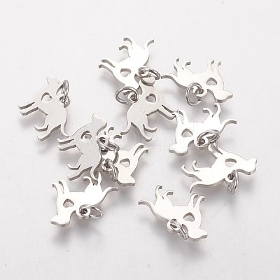 Non-Tarnish 304 Stainless Steel Puppy Pendants STAS-Q201-T464S-1