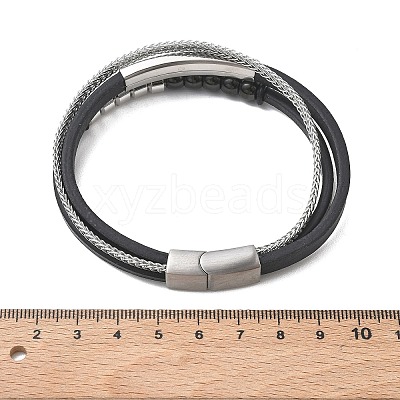 Microfiber Leather Cord Multi-strand Bracelets BJEW-C153-01F-1