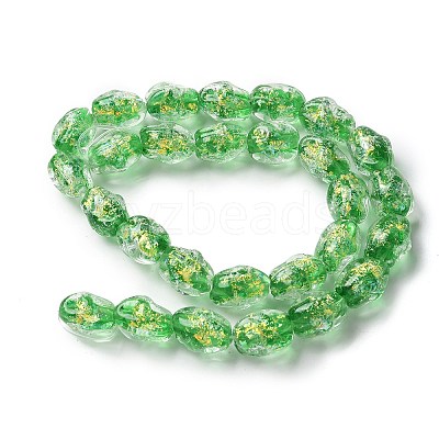 Handmade Foil Lampwork Beads Strands FOIL-Z001-06G-1