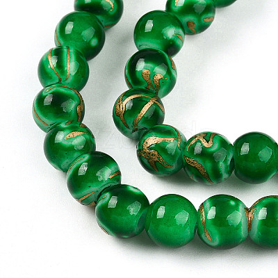 Baking Paint Glass Beads Strands DGLA-N010-8mm-04-1
