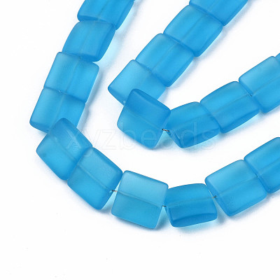 Transparent Frosted Glass Beads Strands FGLA-S001-01-1