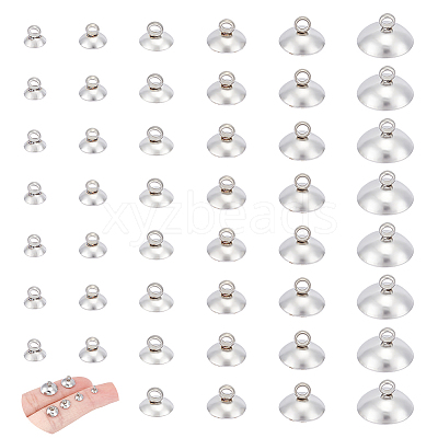 120Pcs 6 Size 304 Stainless Steel Bead Cap Pendant Bails STAS-UN0051-59-1