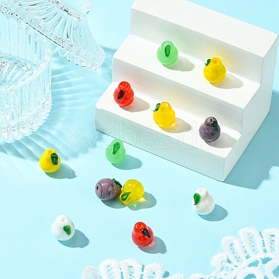 12Pcs 6 Colors Handmade Lampwork Beads LAMP-CJ0002-13-1