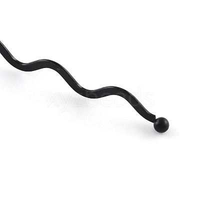 Hair Accessories Iron Wavy Hair Band Findings X-OHAR-Q043-08-1
