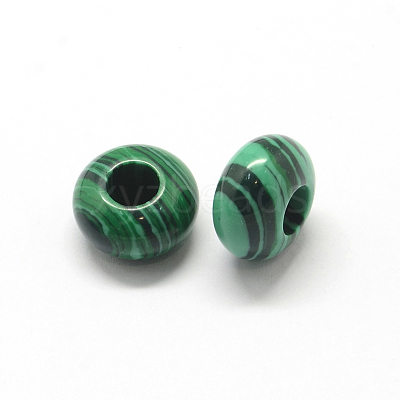 Synthetic Malachite European Large Hole Beads G-Q442-06-1