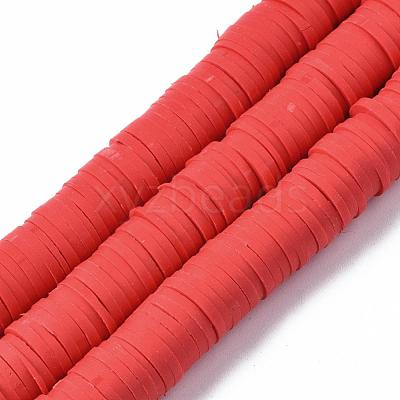 Flat Round Handmade Polymer Clay Beads CLAY-R067-10mm-30-1