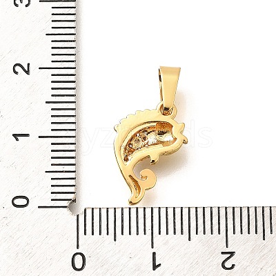 Brass Micro Pave Clear Cubic Zirconia Pendants KK-Q040-07A-G-1