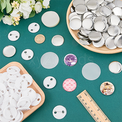 Flat Round Sublimation Blank Badge Button Parts IFIN-WH0011-79B-1