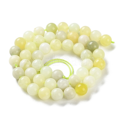 Natural New Jade Round Beads Strands G-O039-16-10mm-01-1