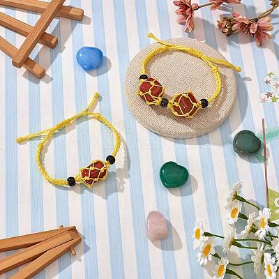 Adjustable Braided Nylon Cord Macrame Pouch Bracelet Making AJEW-SW00013-02-1