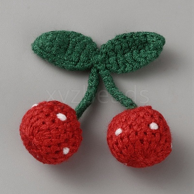 Polyester Crochet Cherry DIY-WH0622-391B-1