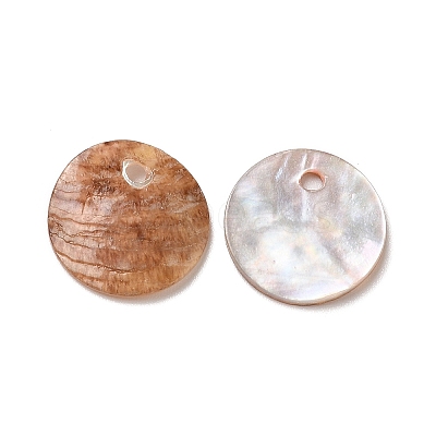 Spray Painted Natural Akoya Shell Charms SHEL-F007-15A-01-1
