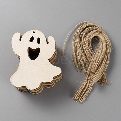 Unfinished Wood Pendant Decorations DIY-WH20014-10-1