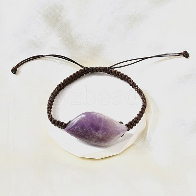 Natural Amethyst Beads Braided Bead Bracelets BJEW-Q070-01H-1