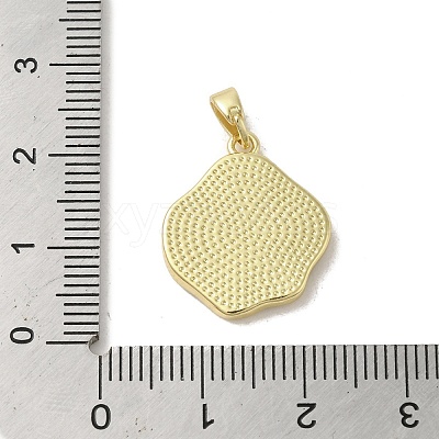 Brass Pave Shell Pendants KK-I708-13C-G-1