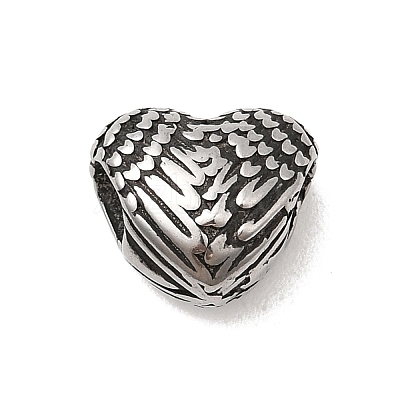 304 Stainless Steel European Beads STAS-B113-01AS-1