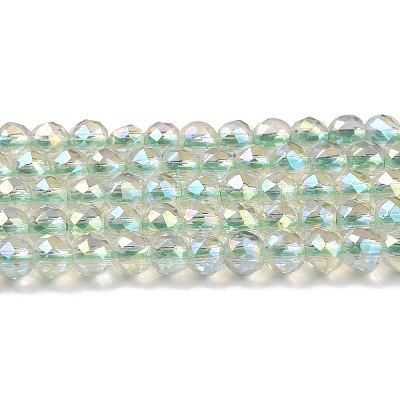 Electroplate Transparent Glass Beads Strands X1-GLAA-H021-01B-FR07-1