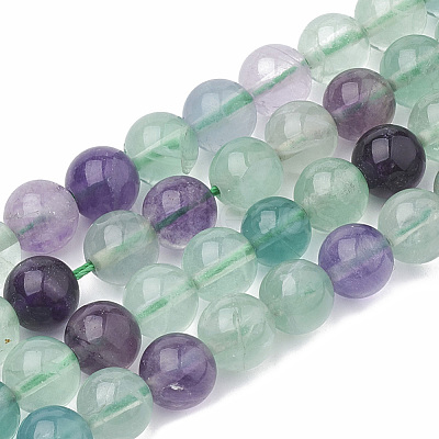 Natural Fluorite Beads Strands X-G-S333-8mm-006-1