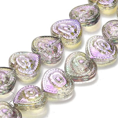 Electroplate Baking Paint Glass Beads Strands EGLA-K061-13A-AB09-1