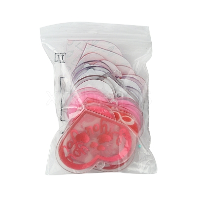 14Pcs 7 Styles Valentine's Day Transparent Acrylic Pendants OACR-FS0001-98-1