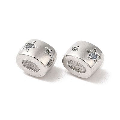 Brass Micro Pave Cubic Zirconia Beads KK-Q773-02P-03-1