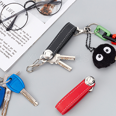 2 Sets 2 Colors PU Leather Keychain KEYC-GF0001-06B-1