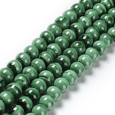Natural Malachite Beads Strands G-F571-27AB1-12mm-1