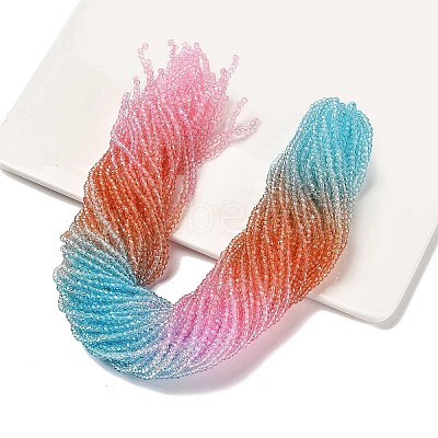 Transparent Painted Glass Beads Strands DGLA-A034-T1mm-A19-1
